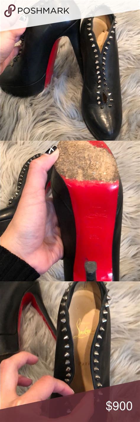 stitching on fake and real red bottom shoe|genuine red bottoms.